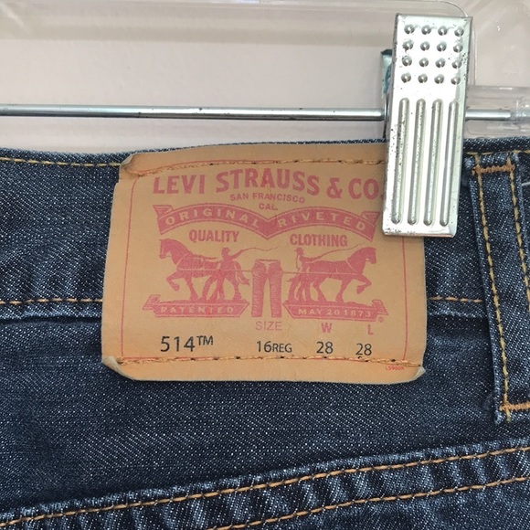 Levi’s 514 straight leg dark wash mid to high rise jeans 28 - Picture 8 of 14